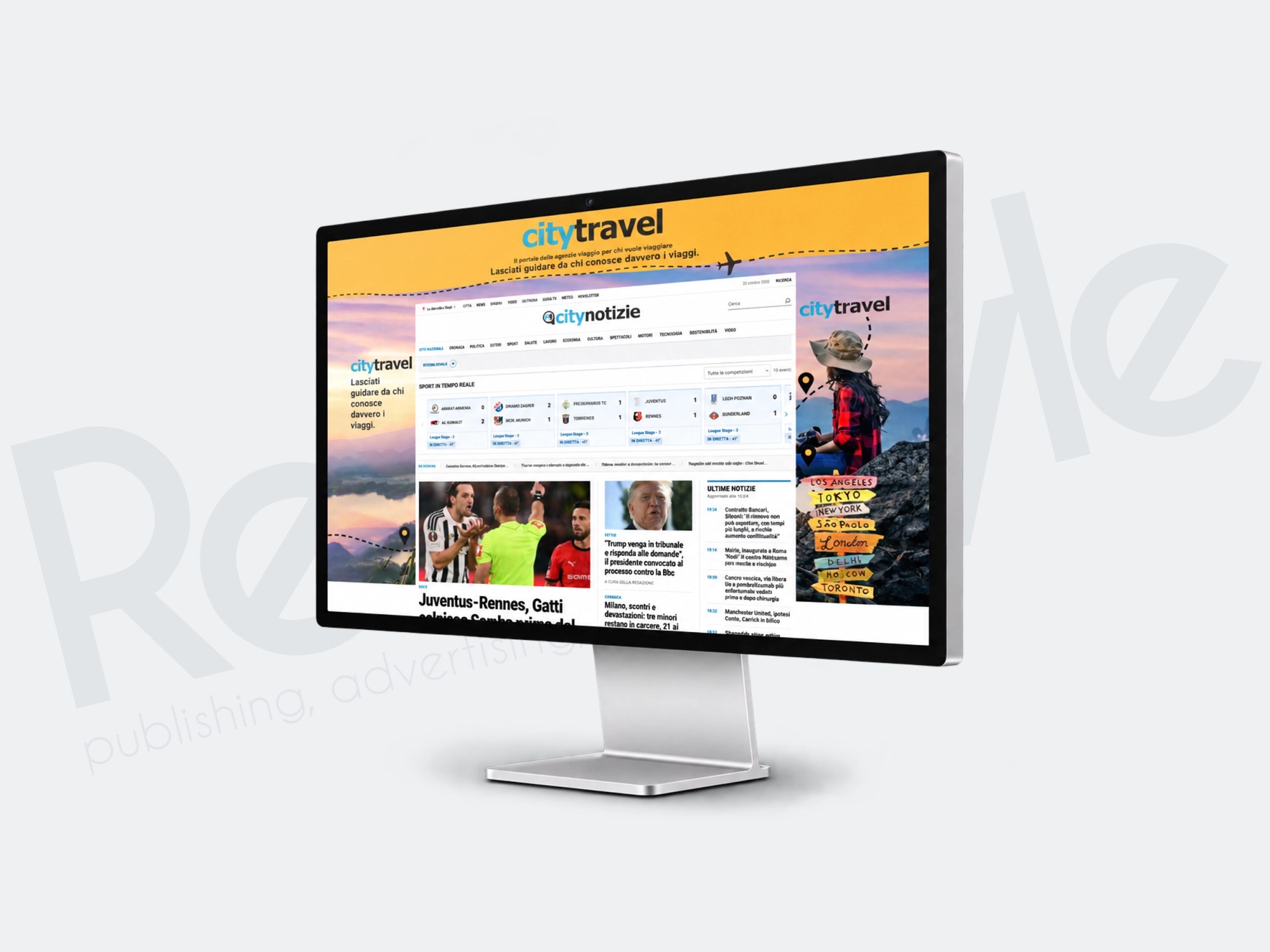 Anteprima del sito CityNotizie.it, portale di informazione nazionale e locale realizzato da RealStyle, con design moderno e responsive.
